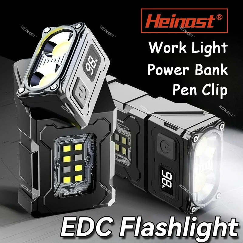 ali-3256809723661180 Magnetic Torch Light Work Light Rechargeable MINI COB Flashlight High Power Night Work Emergency Lamp Night Light Small Car Lamp - Image 1