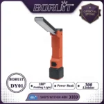 BORUiT 300LM LED Work Light Zoom Flashlight Type-C Rechargeable Power Bank Torch Magnetic Repair Lamp Safety Hammer Lantern