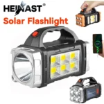 Powerful Handheld Flashlight USB Rechargeable Torch Super Bright Solar COB Floodlight Outdoor Portable Emergency Camping Lamp