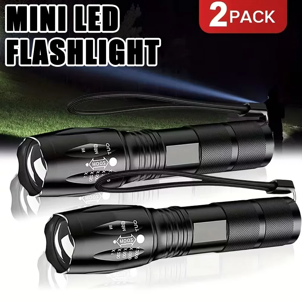 ali-3256810519894260 Portable LED Mini Flashlights Use 3*AAA/18650 Battery Telescopic Zoom Torch with Aluminum Alloys Waterproof Material for Camping - Image 1