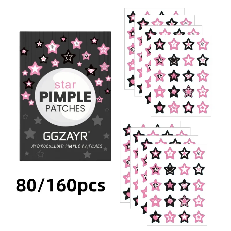 ali-3256811339121489 80/160pcs Star Acne Patch Set – Various Sizes, Alcohol-Free, Gentle Deep-Cleansing, Invisible & Safe for Sensitive Skin - Image 1