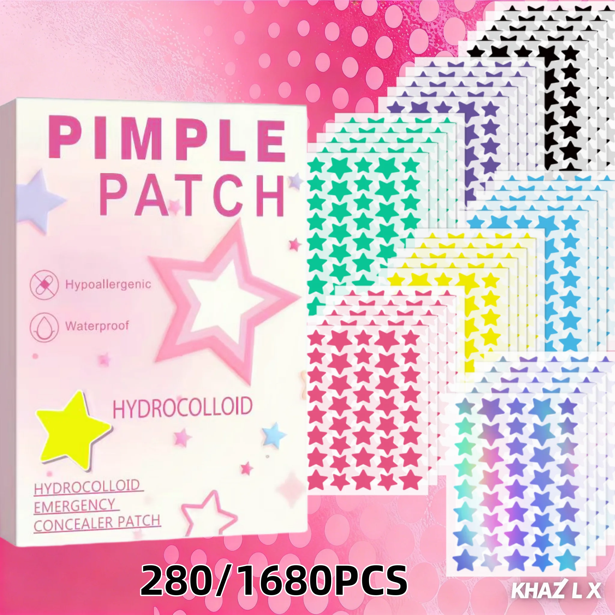 ali-3256811509108200 280/1680 Pieces Star-Shaped High-Cost-Performance Acne Patches for Refined Girls, Daily Beauty Invisible Concealer Acne Patches. - Image 1