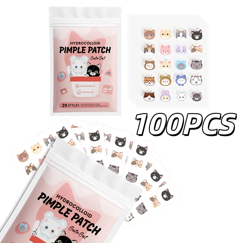 ali-3256811632827331 100 Pieces Cute Cat Pimple Patch, Water-Resistant and Sweat-Proof, Suitable for All Skin Types - Image 1