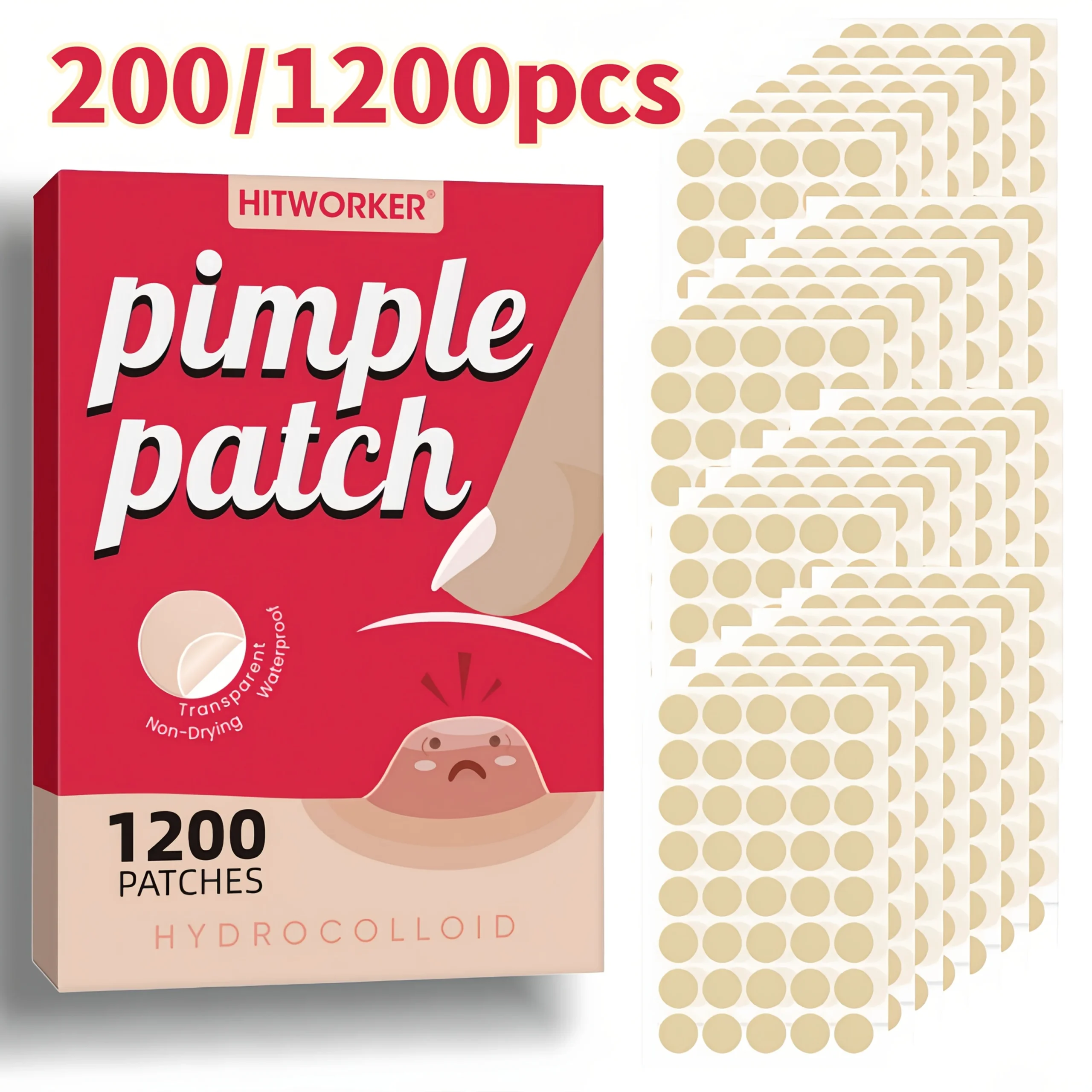 ali-3256811723360736 200/1200pcs Invisible Acne Patches Removal Pimple Anti-Acne Hydrocolloid Patches Spots Marks Concealer Repair Sticker Waterproof - Image 1
