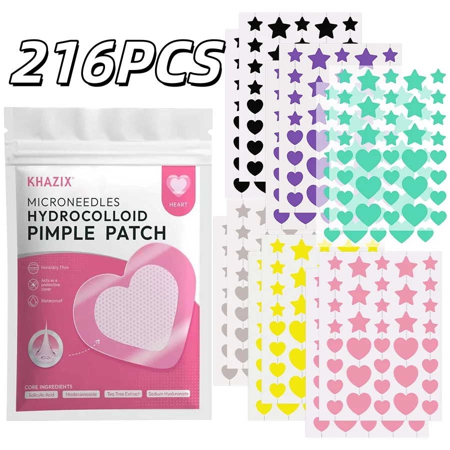 ali-3256811772235911 216PCS 6-color Star-shaped Acne Patch - High-quality Salicylic Acid Tea Tree Oil, gentle patch, facial blemish concealment patch - Image 1
