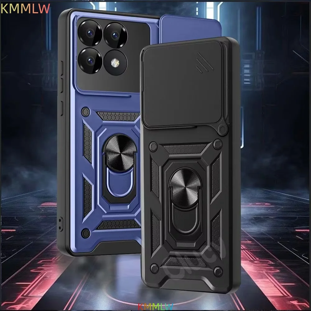 ali-3256811919950680 Shockproof Armor Case For Xiaomi Mi Poco F6 5G Car Holder Phone Cover For Mi Poco F6 Pro 5G Camera Lens Protection Fundas - Image 1