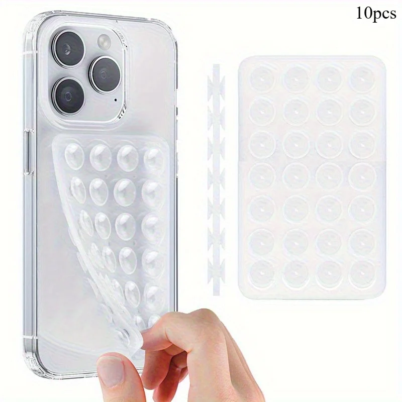 ali-3256811980047291 10Pcs Double-Sided Silicone Suction Phone Holder Strong Grip Waterproof Shower Stand for Video & Photography - Image 1