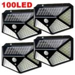 100LED Outdoor Solar Garden Light Outdoor Motion Sensor Lights Waterproof Solar Wall Lamp for Garden Fence Yard Pathway Stairs