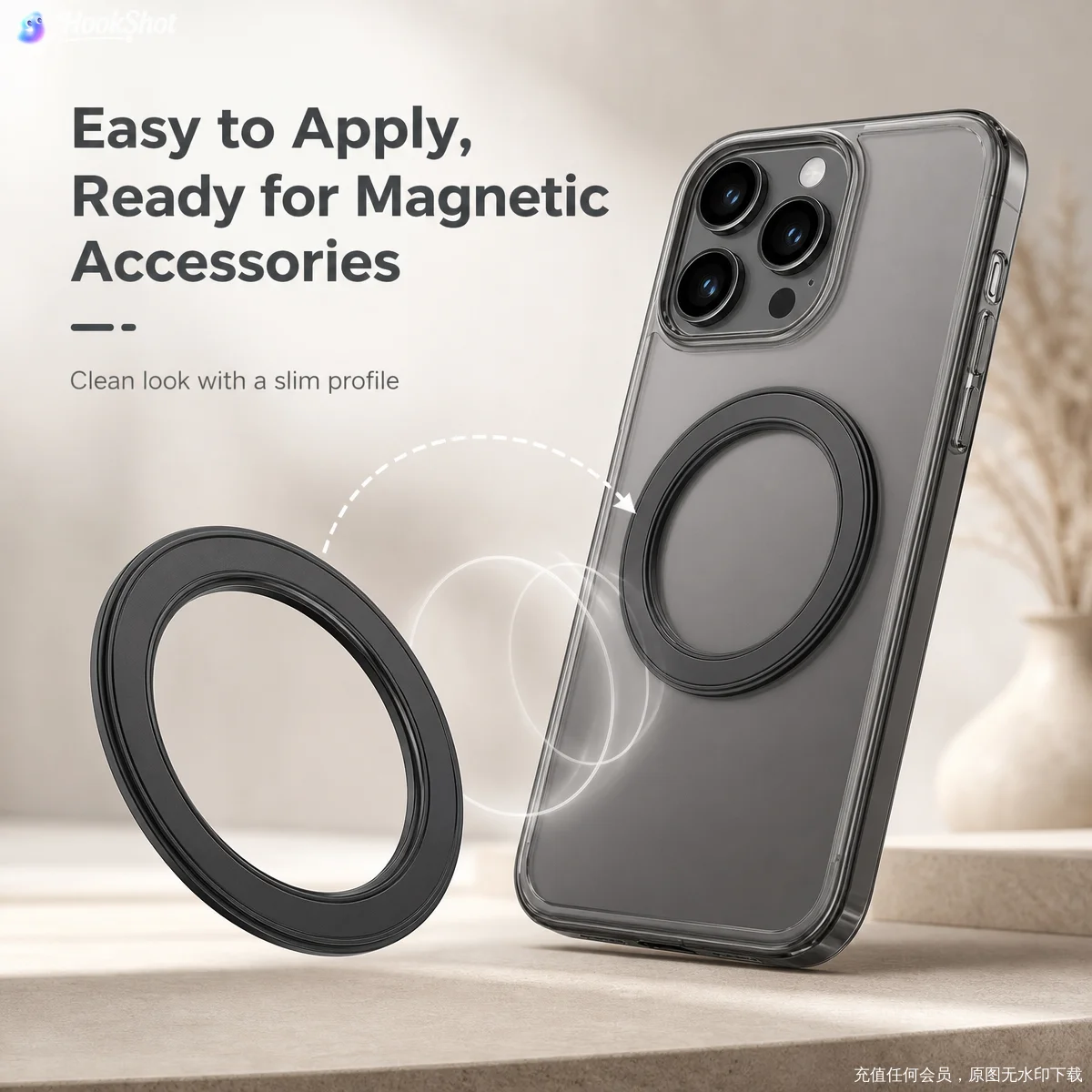 ali-3256812114915656 For Magsafe Strong Magnetic Ring Phone Holder Stands Adhesive Magnet Wall Cell Phone Mount Car Dashboard Mount for IPhone 15 - Image 1