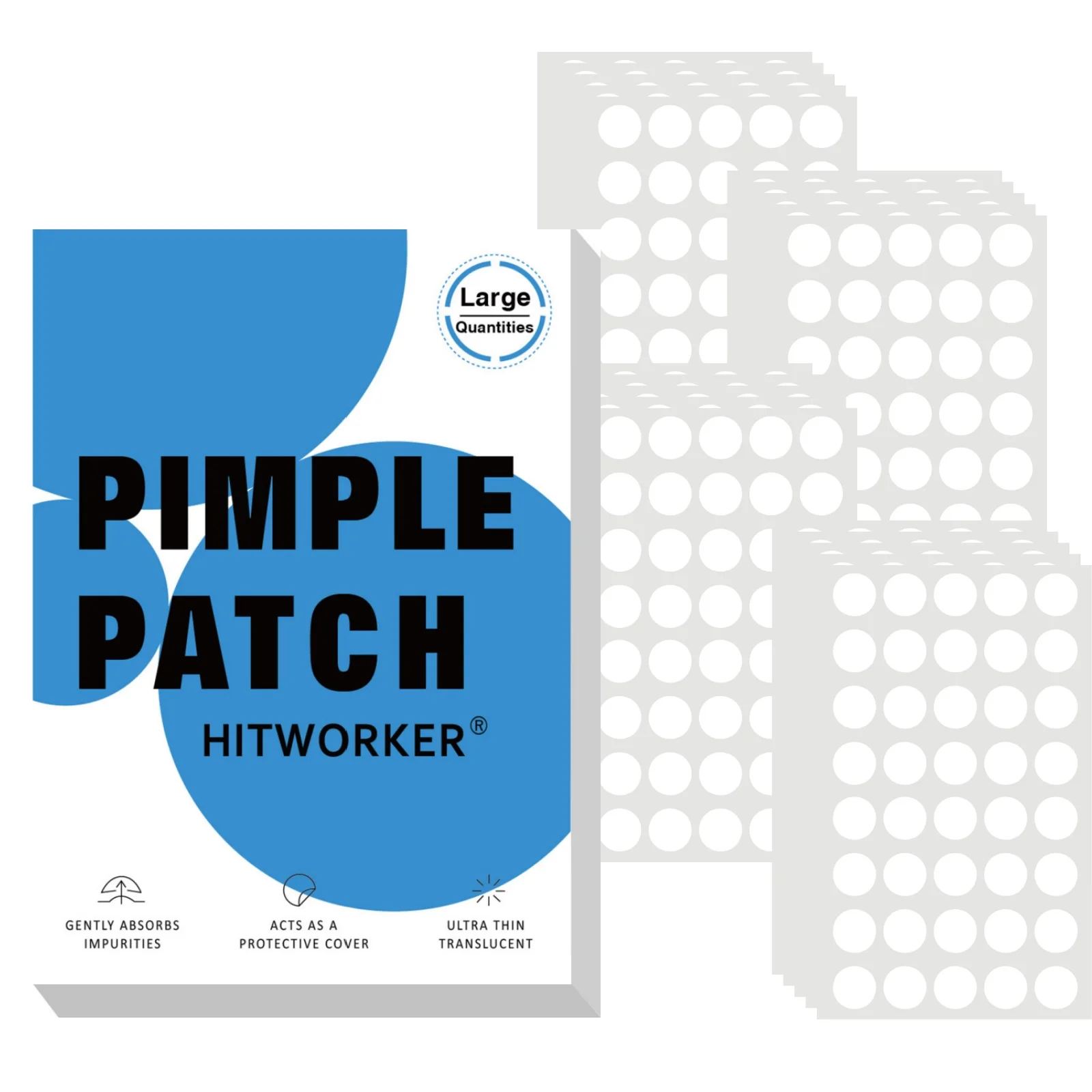 ali-3256812146570823 800Pcs Hydrocolloid Acne Pimple Patches, Invisible Blemish Spot Cover Stickers, Oil Absorbing Facial Skin Care Zit Patches - Image 1