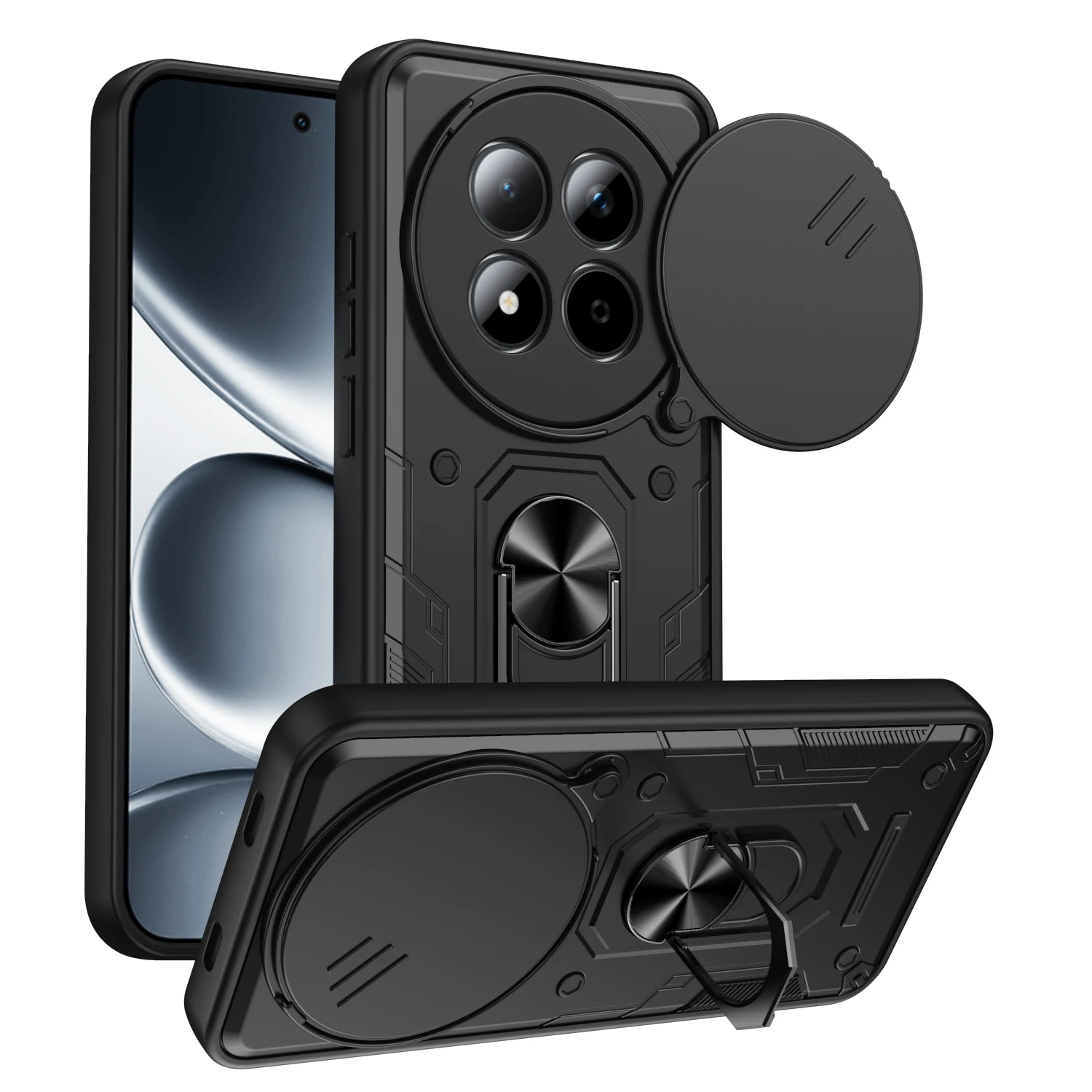 ali-3256812364673817 For Xiaomi Redmi Note 15 Pro+ 5G Case Armor Slide Lens Protect Phone Cover for Redmi Note15Pro 5G Car Magnetic Holder Ring Funda - Image 1