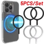5-1pcs Sticker Ring For Magsafe Wireless Charging For iPhone 15 16 17 Pro Max Mobile Phone Magnetic Wireless Charger Metal Plate