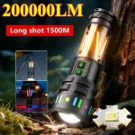 Powerful Ultra Bright LED Flashlight Type-C Fast Rechargeable Handheld Work Torch for Daily Outdoor Emergency Lighting