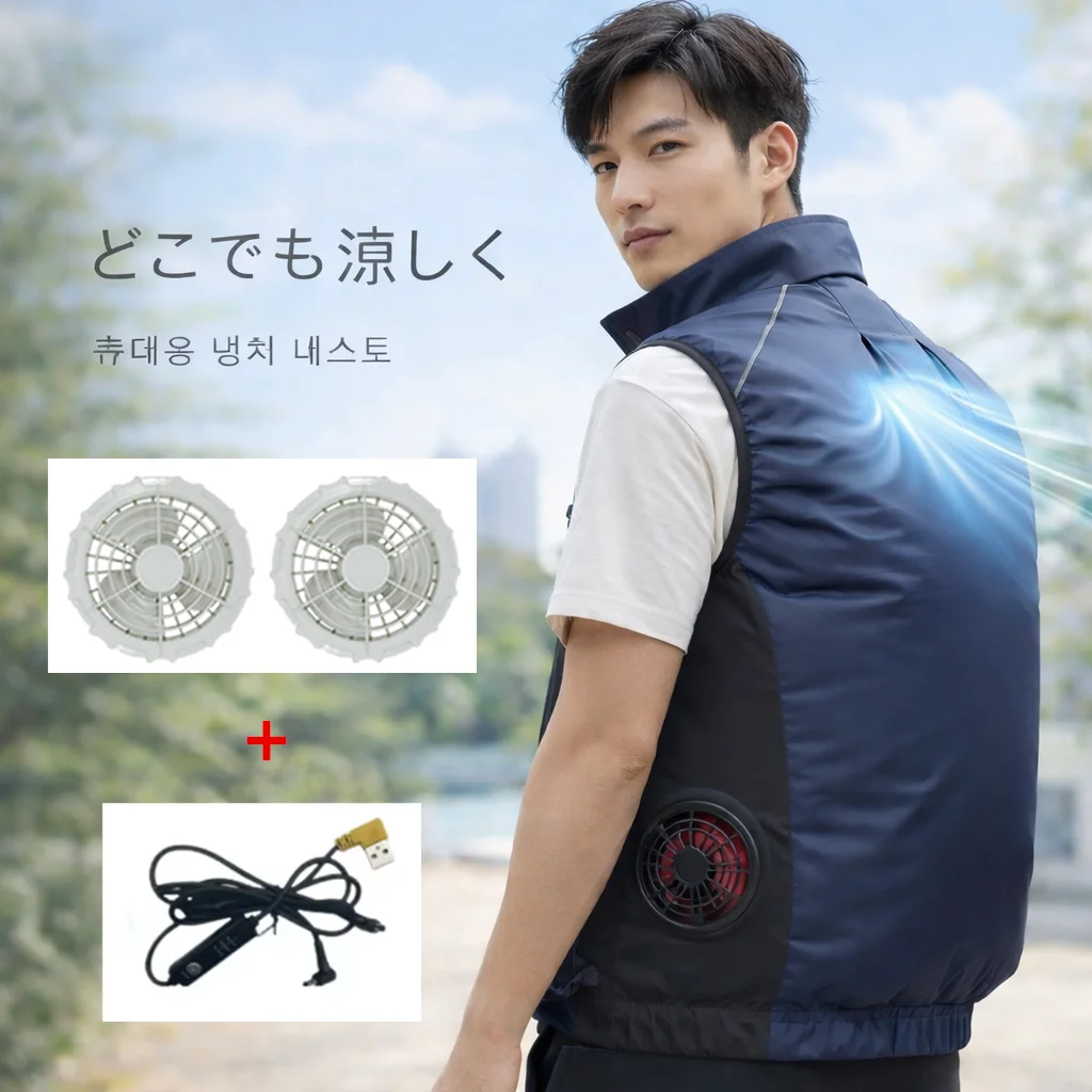 ali-3256812512182124 Summer Men'S Heatstroke Prevention Cooling High Air Volume Fan Intelligent Air Conditioning Clothes Vest(Excluding Power Bank) - Image 1