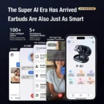 Monoise P-G1 AI Voice Assistant Earbuds Open Ear Wireless Bluetooth Earphones ChatGPT Real-Time Translation 80H Long Battery