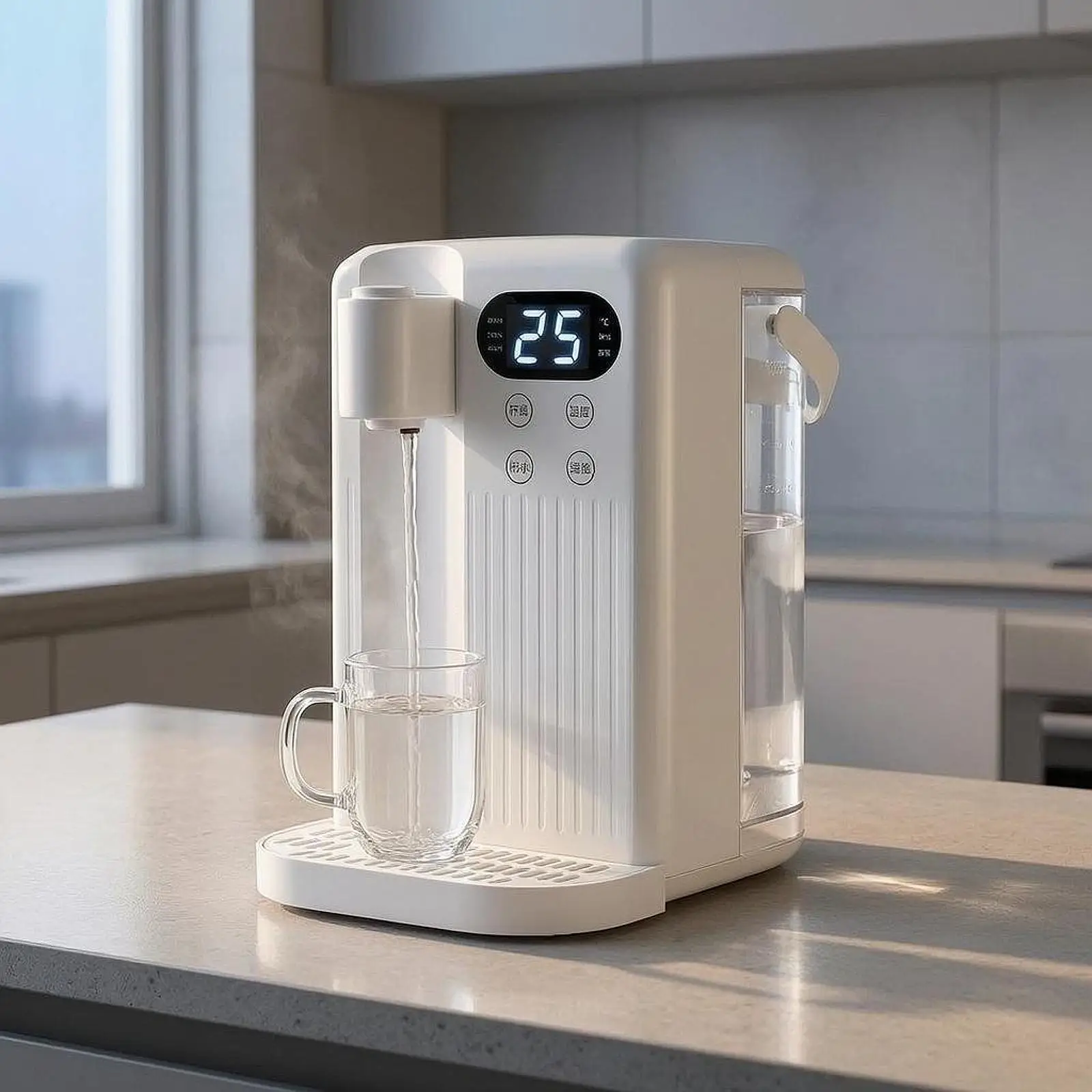 ali-3256812621458243 Adjustable Temperature Desktop Water Dispenser Electric Hot and Cold Drink Machine for Home Kitchen Bedroom Tea Bar - Image 1