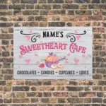[2D Flat] Valentine's Day Cafe Kitchen Metal Sign Custom Personalized Text Waterproof Home Wall Gift Decor (Only Decoration)