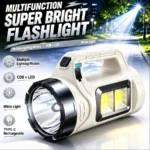 Multiscene Handheld LED Torch Solar Type‑C Rechargeable Waterproof COB Flashlight For Outdoor Camping Hiking Household Emergency