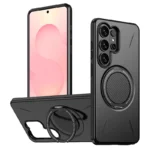 For Magsafe Magnetic 360 ° Rotating Metal Car Holder Hard PC+Soft TPU Phone Case For Samsung S26 Ultra S24 S23 S25 Ultra Plus FE