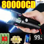 80000CD Most Powerful LED Flashlight High Power Tactical Hunting Flashlight Rechargeable Torch Outdoor Waterproof Lantern Lights