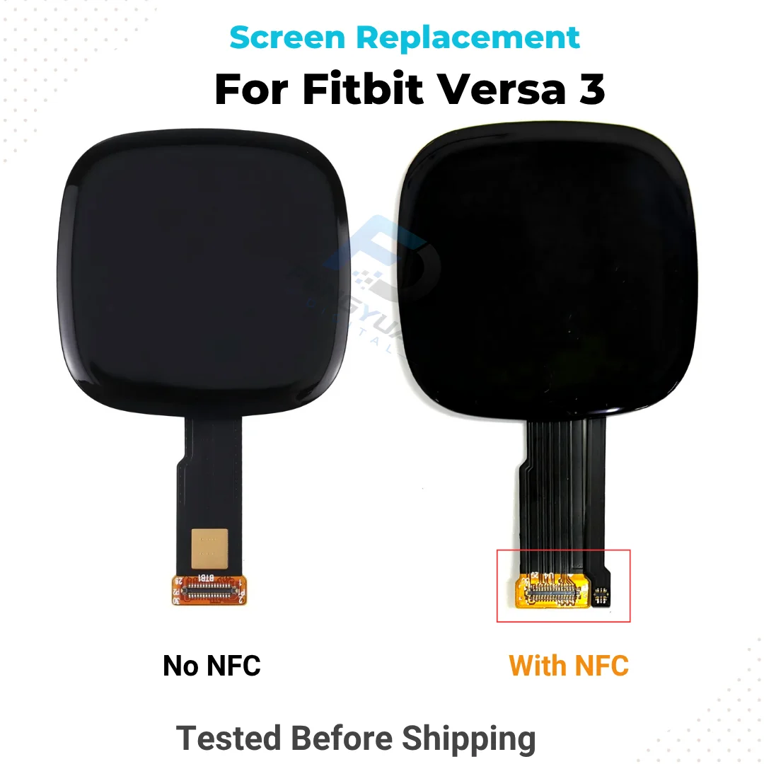 ali-3256812879814878 For Fitbit Versa 3 FB511 AMOLED Display Touch Screen Replacement NFC Non-NFC Smart Watch Repair Parts - Image 1