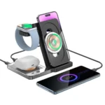 15W MagSafe Compatible Wireless Charger Stand - Fast Charging Station for iPhone Pro Max and AirPods, Phone Holder Design for Travel Home Office Bedside, Stable and Secure Magnetic Adsorption, Easy to Carry Anywhere