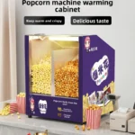 Commercial Popcorn Warming Display Cabinet Portable Heat Preservation Box for Street Vending Home Business Snack Storage