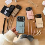 Crossbody Lanyard Necklace Strap Leather Phone Case for IPhone Air 18 17 16 15 14 13 12 Pro Max 16 Plus Wallet Card Holder Cover