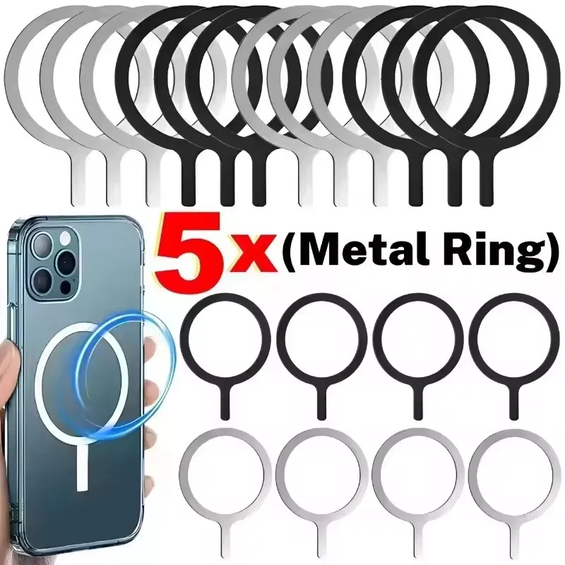 ali-3256812933486099 Stainless Steel Universal Magnetic Metal Plate Ring For Magsafe Wireless Charger Iron Sheet Sticker Magnet Car Phone Holder - Image 1