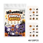 Hitworker Halloween Cute Pimple Patches Ghost Pumpkin Bat Hydrocolloid Acne Spot Stickers Gentle Skin Care 48/120PCS