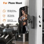 Magnetic Phone Holder for Gym 360° Adjustable, Strong Portable Magnet Phone Mount for Workout Recording, for All Smartphones