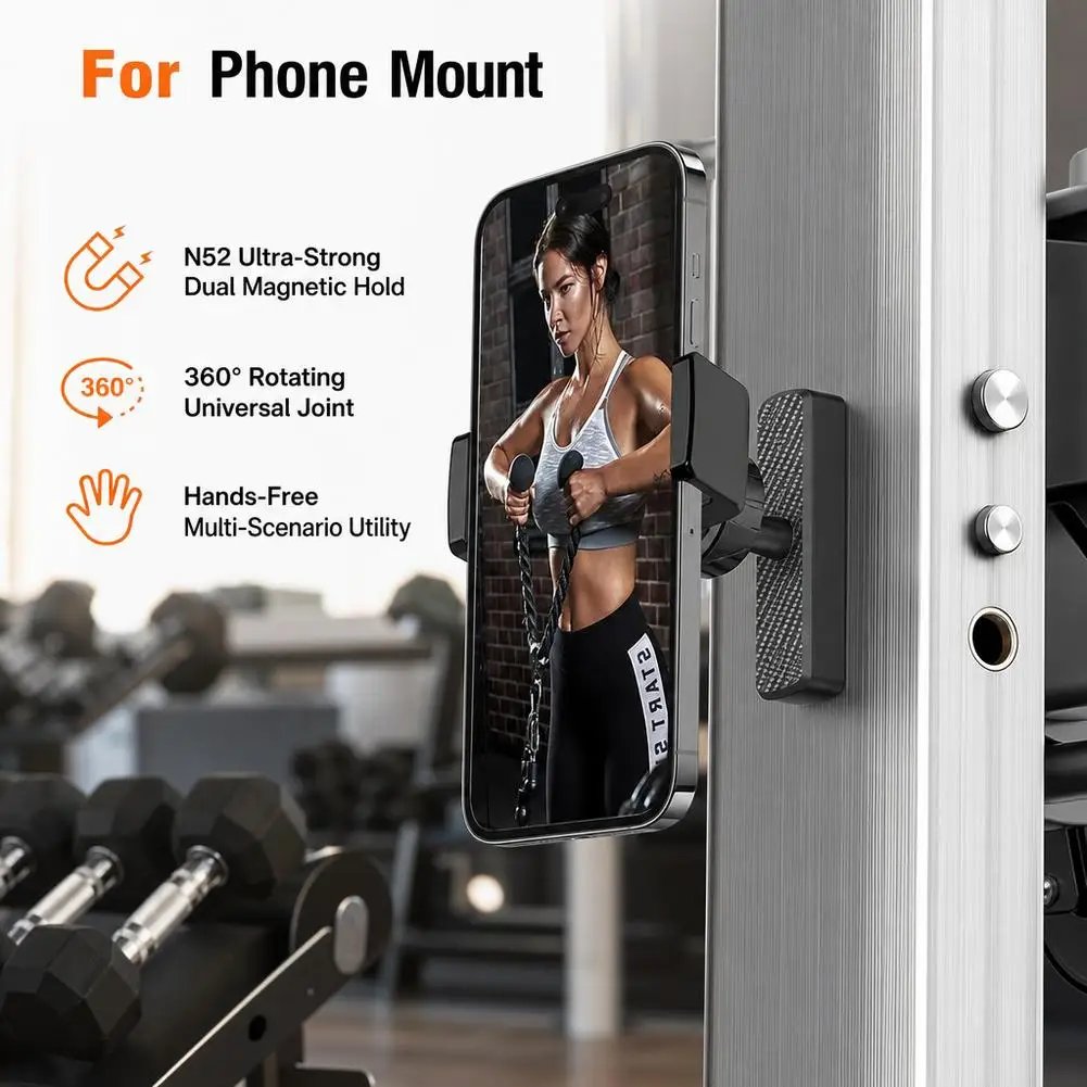 ali-3256812997086480 Magnetic Phone Holder for Gym 360° Adjustable, Strong Portable Magnet Phone Mount for Workout Recording, for All Smartphones - Image 1