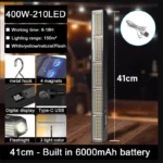 41cm Magnetic LED Work Light Bar High Power USB Rechargeable 3 Modes IP66 Waterproof Emergency Lamp Power Bank Function JJ3395