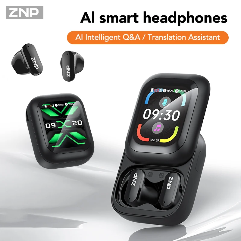 ali-3256813008333008 ZNP N04 TWS Wireless Earbuds With Touch Screen Bluetooth AI Translation Headphones Comfort Fit Noise Reduction Earphones - Image 1