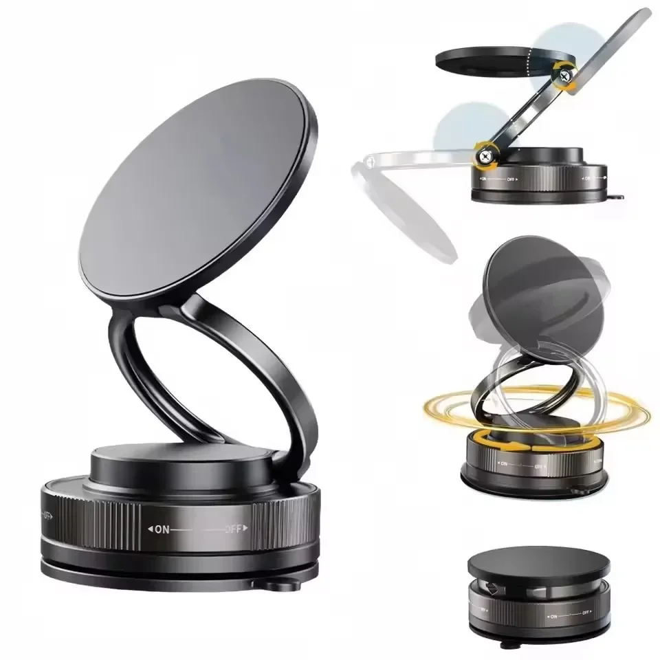 ali-3256813015105150 Upgraded 360°Vacuum Magnetic Phone Holder, Magnetic Car Phone Mount, Hands-Free Suction Cup Phone Holder for Car/Gym/Mirror - Image 1
