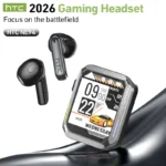 HTC NE94 Gaming TWS Earphones With Mic Game Music Dual Mode Low Latency Bluetooth AI Translator Wireless Earbuds Comfort Fit