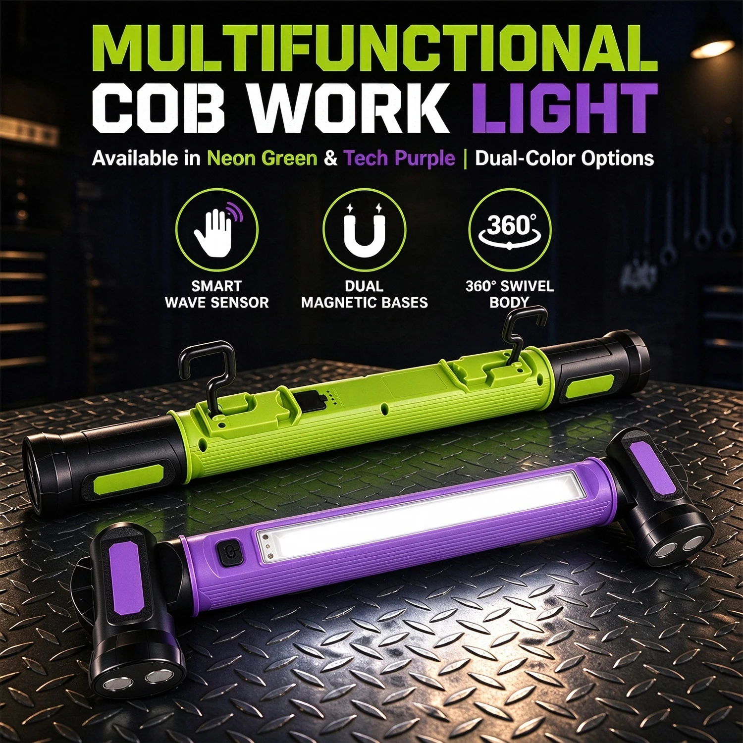 ali-3256813102904327 Mechanic Work Light 5200mAh Rechargeable Work Light with Motion Sensor 5 Lightings Magnetic Portable Flashlight Outdoor - Image 1