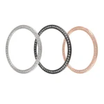 Diamond Mounted Alloy Bezel Ring Black Compatible for Galaxy Watch 46Mm Smart Watch Scratch Collision Protector Upgrade Fashion