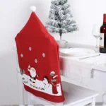 2026 Cute Santa Claus Printed Non Woven Chair Slipcover Xmas Home Kitchen Dining Christmas Festival Decoration Supplies