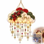 Vintage Lighted Christmas Snowfall Cloud, Christmas Decorations Indoor,Lantern Lamp with Glow, LED Night Light for Home Kitchen